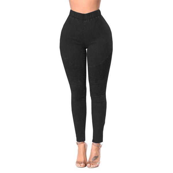 

loozykit women's basic jeans fashion casual party high waist stretch tights slim solid color side stripe skinny denim jeans new, Blue