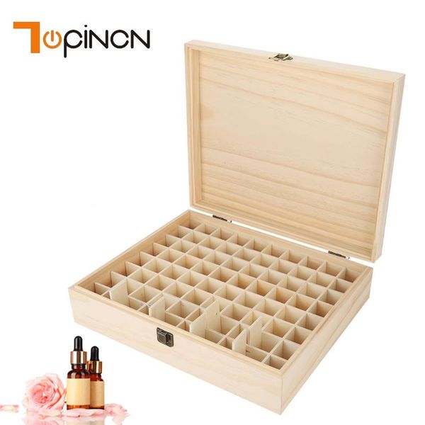 

natrual single-layer wooden large essential oil storage box case container 74 bottles aromatherapy organizer storage case