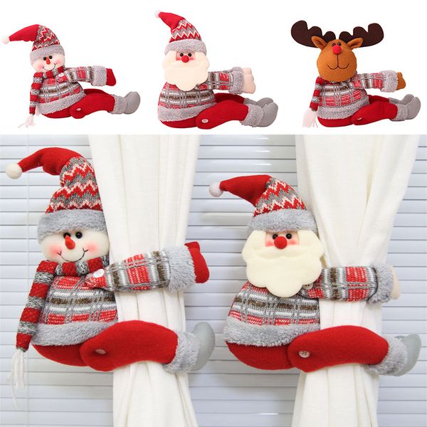 

cartoon doll curtain buckle window decor snowman santa elk window screening clip christmas decorations dhl wx9-1657