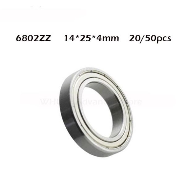 

20/50pcs 6802zz bearing 15*24*5 mm abec-1 metric slim thin section 61802z 6802 z zz ball bearings 6802z
