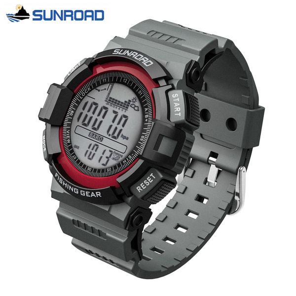 

sunroad waterproof digital watch all in one multifunction fishing barometer altimeter thermometer record watch clock men saat, Slivery;brown