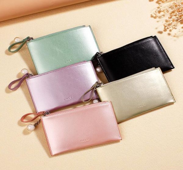 

fashion women pu laser pure short coin purses 5colors, Red;black
