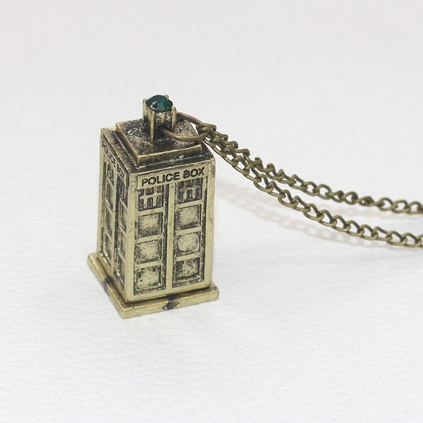 

classic ancient & gold ancient silver phone booth necklace