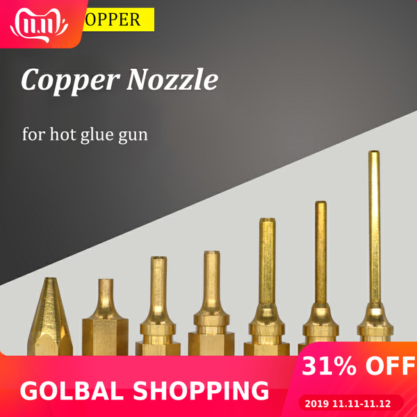 

pure copper glue gun nozzle interchangeable nozzle parts anti-leakage with spanner kit for replacement 2.0mm 3.0mm diameter