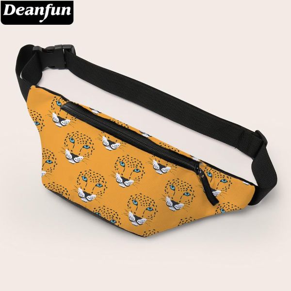 

deanfun 3d printing leopard waist bags yellow fanny pack for women travel zipper bum bag 18009