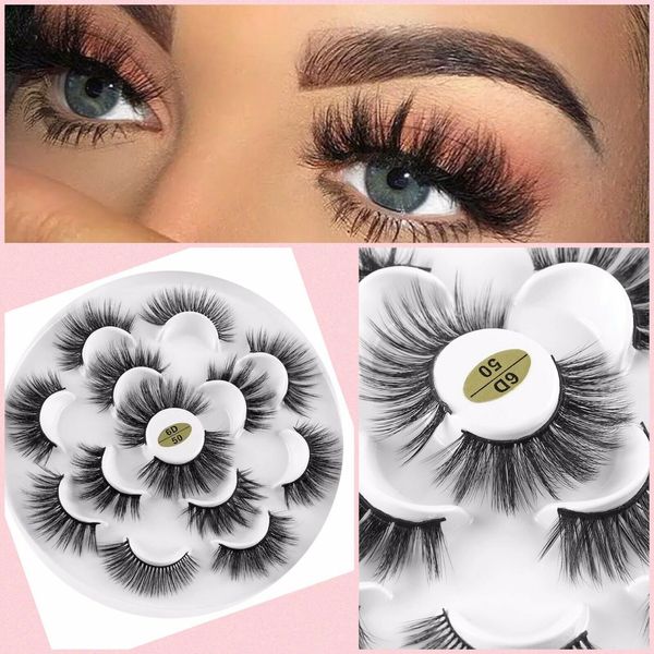 

6d mink hair false eyelashes 7 pairs natural style thick style makeup wear stage makeup banquet ball wear 25 styles optional factory custom
