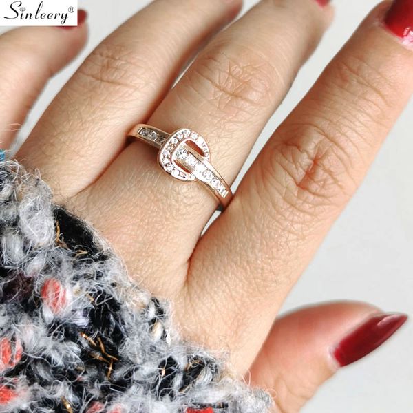 

sinleery chic малый круг обручальные кольца розовое золото цвет полный кольца крошечный кристалл помолвки для ювелирных изделий способа женщ, Golden;silver