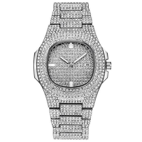 

Men women fa hion watche men women watch 2019 de igner ladie watch luxury diamond gold quartz wri twatch gift for women, Slivery;brown