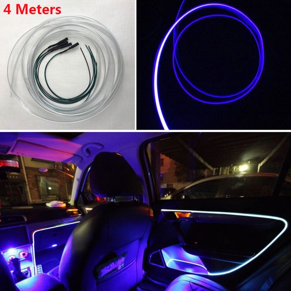 

4m optical fiber light car interior decorative lamp dash trim moulding led strip