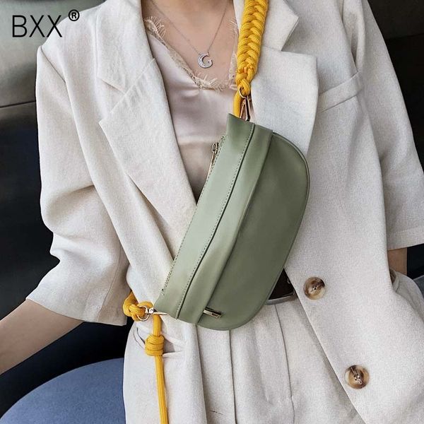 

bxx] women single shoulder crossbody bag all-match flap 2019 summer fashion female rope chain pu leather waist chest bag hf233