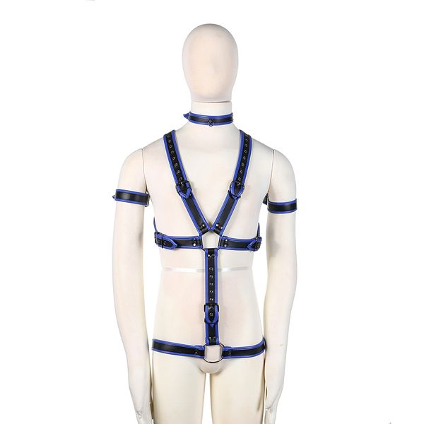 

factory outlet blue + black belt men's harness lingerie rave sling arnes mujer pastel goth bondag set, Black;brown