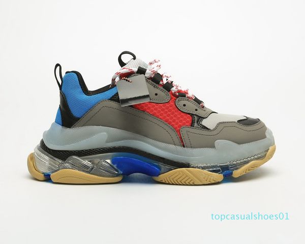 

2019 paris triple s 3 luxury designers sneakers chaussures homes men women platform fitness casual cushion dad shoes with crystal sole t01, Black