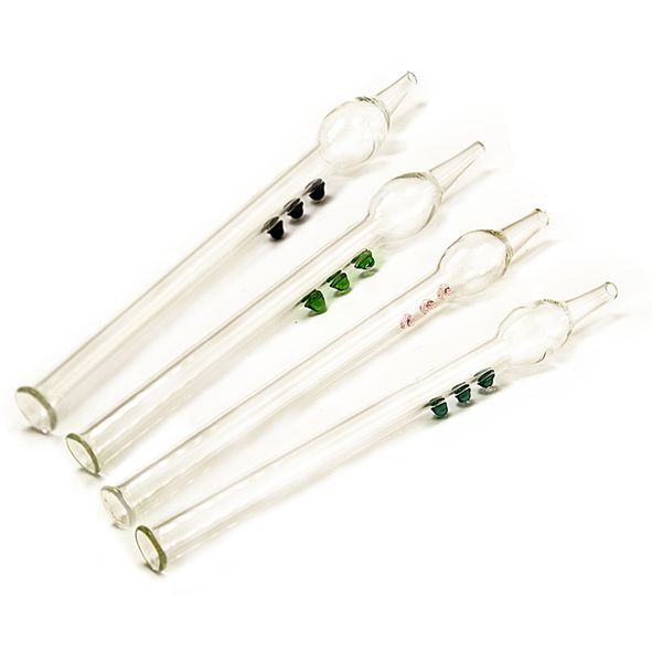 

Wholesale Grace Glass Filter Tips Tester Dab Straw Tube OD 12mm Glass Tube Hand Pipes Oil Rigs Water Pipes For Smoking DHL