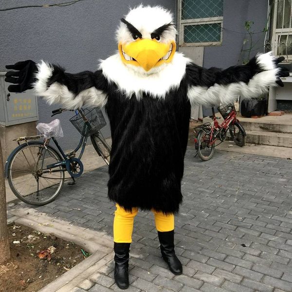 

black hawk mascot costume cartoon character size longteng (tm) high quality, Red;yellow