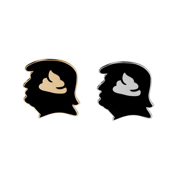 

творческий trump spoof emoji жесткий эмаль pin выражение металлические броши булавки значок для рюкзака ткань аксессуары ювелирные изделия ж, Gray