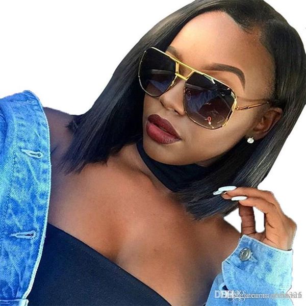 

europe and the united states in the bangs student head wig female mid-point bobo head, Black