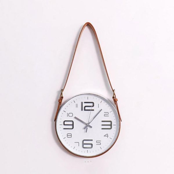 

nordic modern style mute rope hanging clock wall clock novel round silent decor for study office bedroom living room
