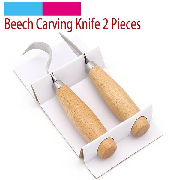 

2pcs/set stainless steel wood carving cutter woodwork sculptural diy wood handle root spoon carving knife woodcut tools kit