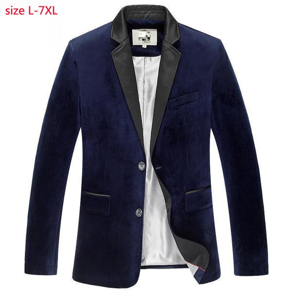 

2020 new arrival fashion spring large suit men single breasted casual velvet mens blazers plus size lxl2xl-6xl 7xl, White;black