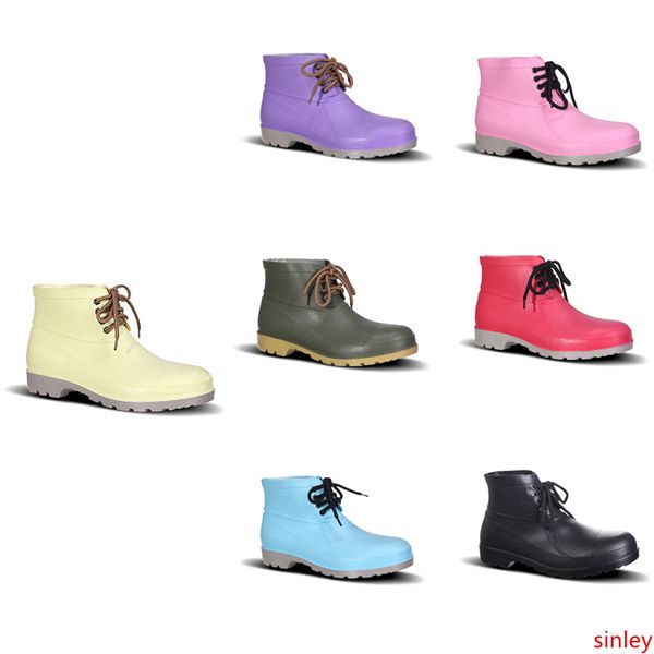 

discount 2020 no-brand design rain boots low labor insurance shoes steel toe cap black yellow pink red purple dark green men shoes 38-44
