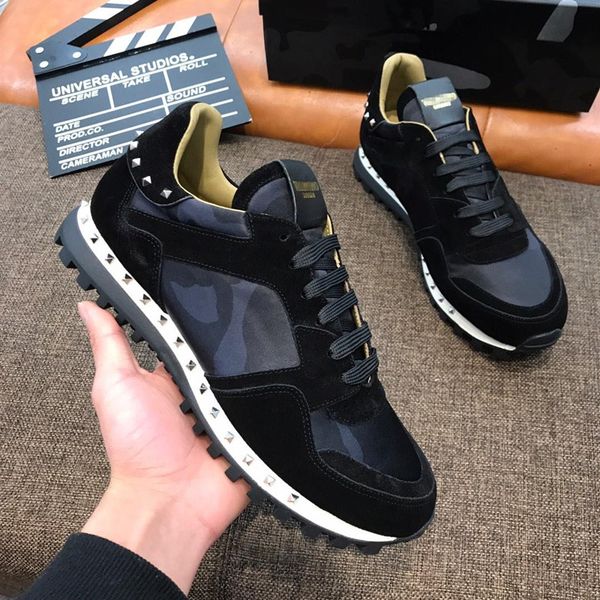 

VALENTINE dolce мужские дизайнерские туфли off шип Camo Rock бегун кожаные дизайнерские кросс