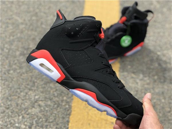 

new release man basketball shoes 6 black infrared 6s black red 384664-060 sneakers authentic quality original material with box us5.5-13