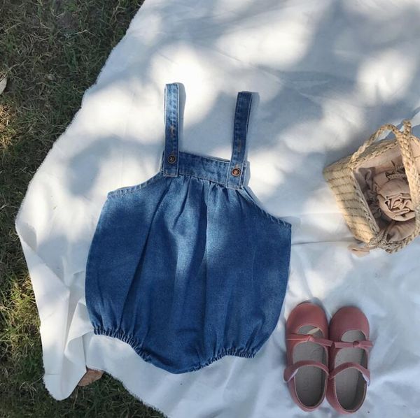 

2020 new girls boys denim overalls spring fashion kids shorts 1-7 years po745, Blue