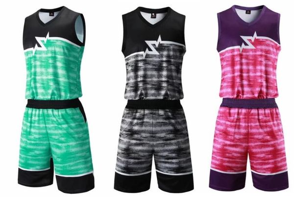 Top 2019 Personality University Training Basketball Sets With Shorts Uniforms Custom Mens Basketball Uniforms Design Online kit Sport da uomo
