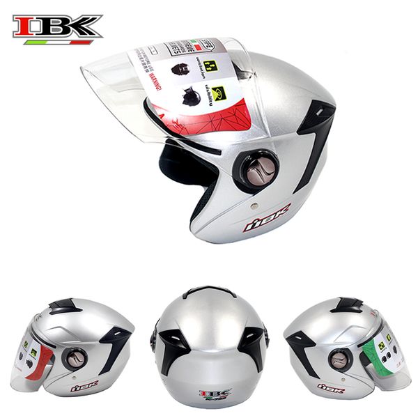 

ibk motorcycle helmets 3/4 anti-uv open face double visor casco casque four season electric bicycle scooter helmet