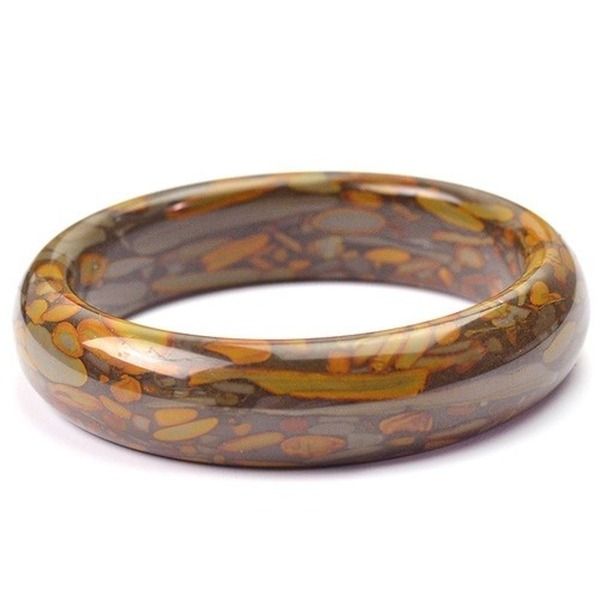 

genuine natural color brown jade bangle bracelet charm jewellery fashion accessories hand-carved amulet gifts for women men, Golden;silver