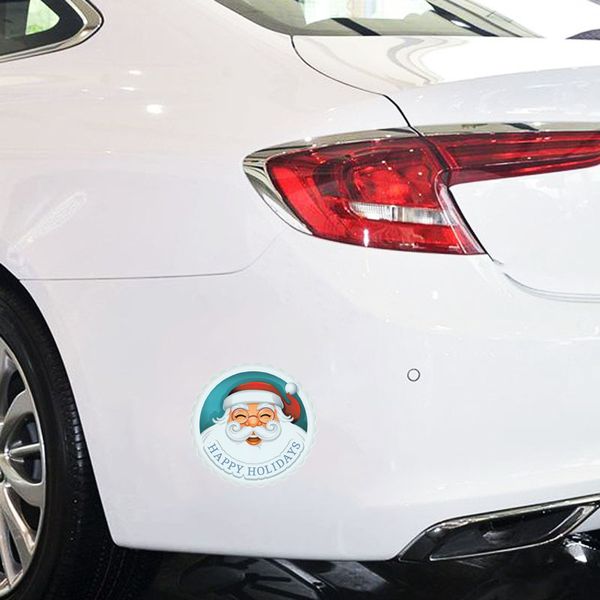 

12*11.7cm new style santa claus happy holidays motorcycle suvs bumper car window lapcar stylings