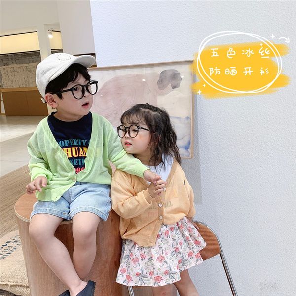 

2020 new wholesale baby girls patchwork knitted sweater summer kids girls clothes 1-6 years, Blue