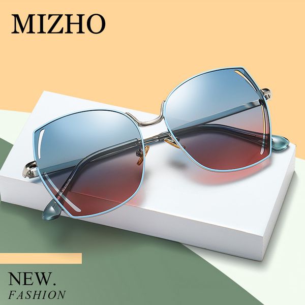 

mizho future copper oversized butterfly metal sunglasses women polarized mirror eyewear ladies trendy sun glasses clear visual, White;black