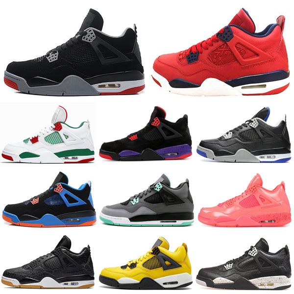 

New Bred 4 4s Men Basketball Shoes FIBA What The Silt Red Pure Money Black Cat Cement Mens Trainers Sports Sneakers 7-13