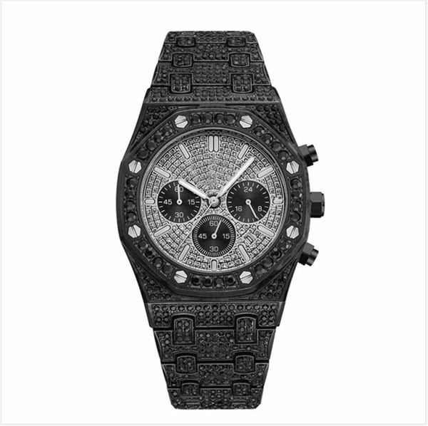 

womens mens luxe wach fashion diamonds stainless steel clock quartz movement waterproof watches men's fashion wristwatches 16, Slivery;brown