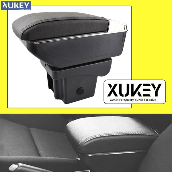 

for niva 2009 - 2019 storage box interior armrest arm rest dual layer black leather ashtray decoration 2013 2015