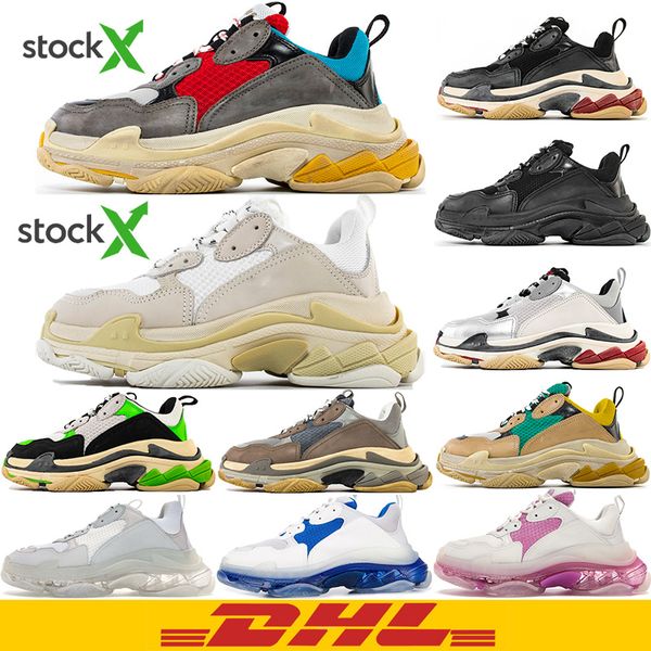 

dhl 2020 triple-s fashion paris 17fw triple s sneakers for men women black red white green casual dad shoes tennis increasing