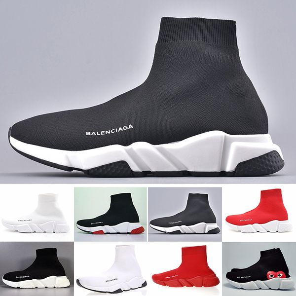 

2019 new paris speed trainers knit sock shoe original designers mens womens sneakers high casual shoes with box hy8pt