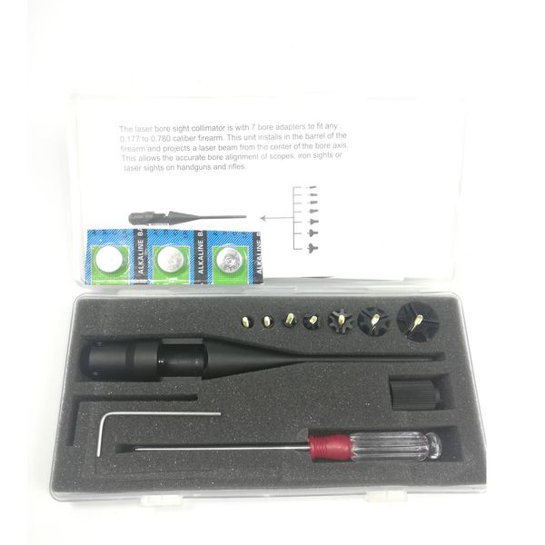 

red dot laser bore sighter collimator with quick twist activation fit for .177 to .78 for hunting scope