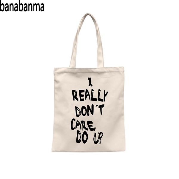 

banabanma women girl i really don't care, do u letters printing canvas fashionable stylish shoulder bag bags for women 2018 z10