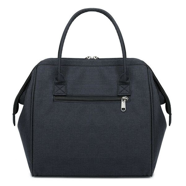 

women men oxford portable thermal insulated lunch bag big capacity travel picnic lunch box organizer tote bag new style, Blue;pink
