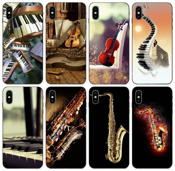 

[tongtrade] comics manga caricature saxophone violin pinao case for apple iphone 11 pro x xs max 8 7 6 5 samsung m10 m20 m30 m40 cover case
