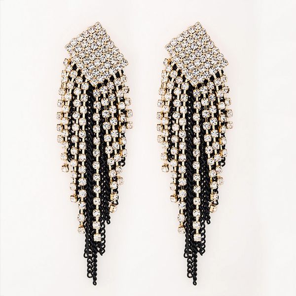 

overlength tassels exaggeration earrings multicolor earrings eardrop optional night shop atmosphere earring, Golden