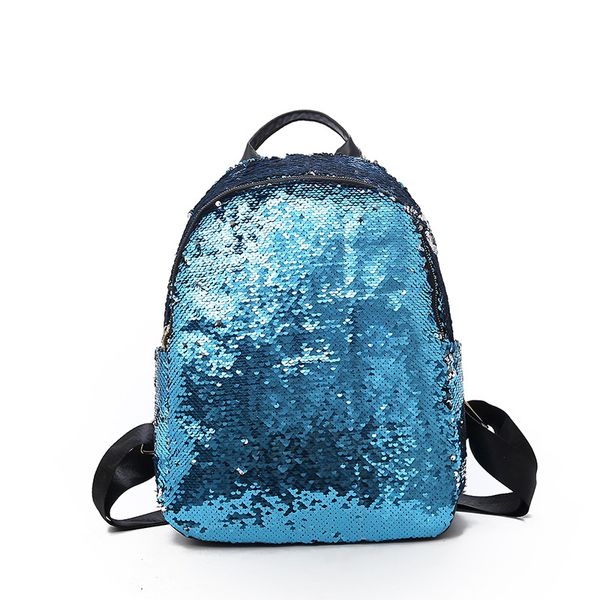 

new fashion woman cartoon cute girl sequin casual travel bag shoulder bag children schoolbag backpack solid color sequins
