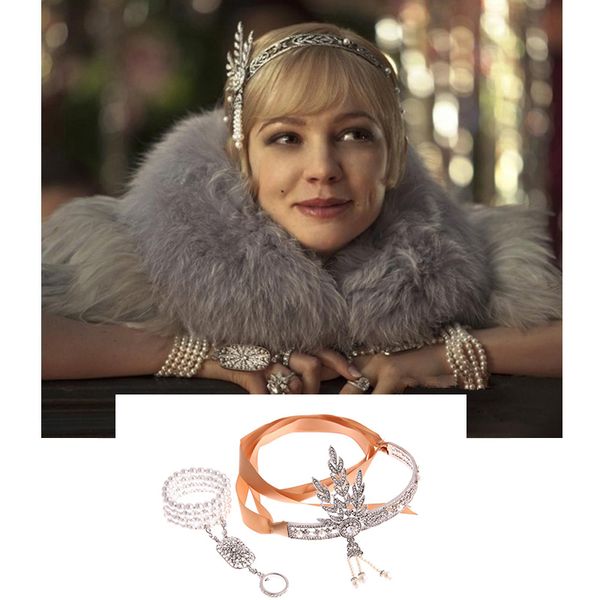 

silver 20s headpiece vintage 1920s headband flapper great gatsby jewelry accessories