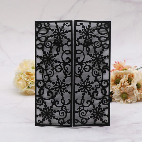 

35шт свадебный пригласительный билет комплект с полой лазерной резкой элегантный индивидуальный крестины фестиваль траур юбилейные приглашен, Black