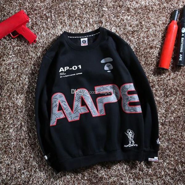 

aape 2019 new fashion mens hoodies mens long sleeves fashion casual hoodies aape mens designer sweatshirt black m-2xl