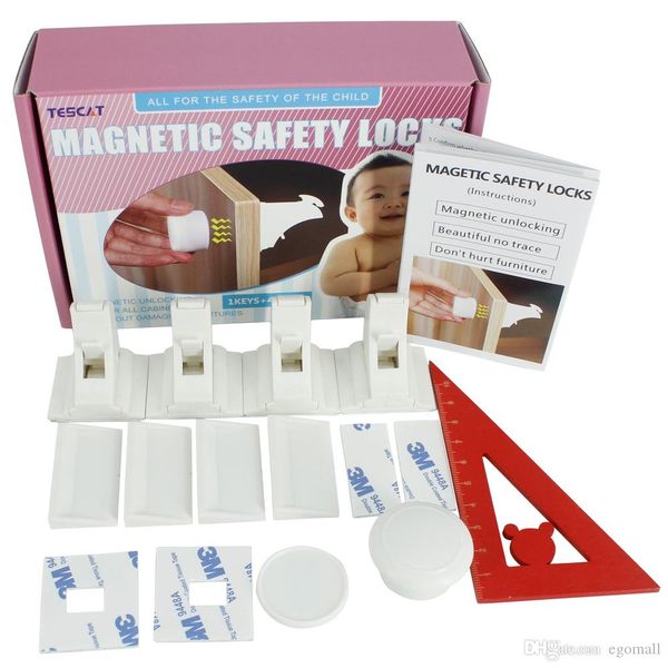 

Daxgd afety baby magnetic cabinet lock no tool or crew needed 4 lock 1 key for baby proofing cabinet convenient on off witch
