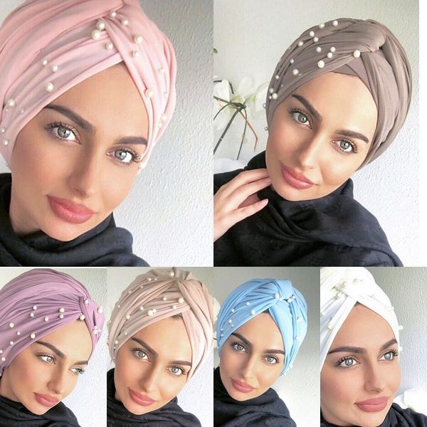 

muslim headscarf hat suede hooded hat full of stars pearl turban cap nailed pearl hat jj19939, Blue;gray