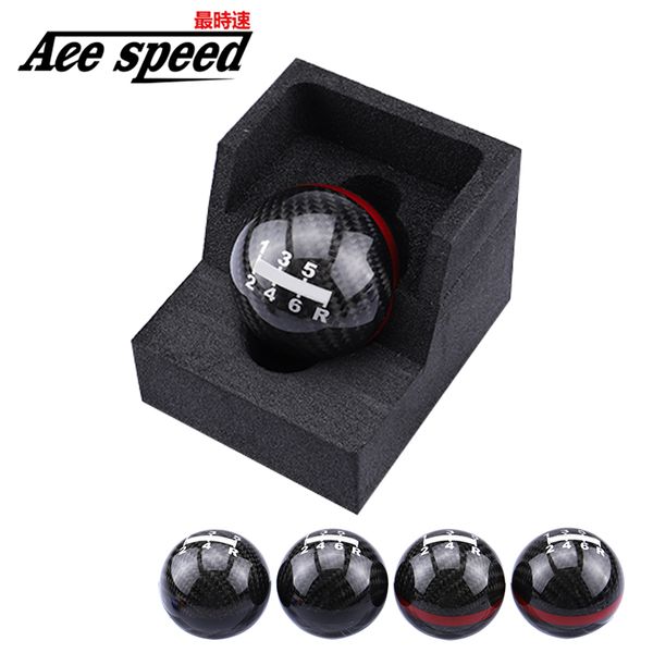 

jdm style black/red line 5/6 speed m10x1.5 for mugen carbon fiber gear shift knob ball for ek9 ep3 fn2 dc2 dc5 s2000 fd2